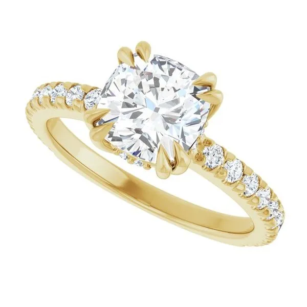 Double Claw-Prong Accented Engagement Ring Image 5 House of Silva Wooster, OH