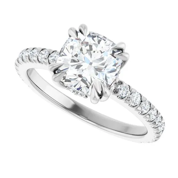 Double Claw-Prong Accented Engagement Ring Image 5 Mark Jewellers La Crosse, WI