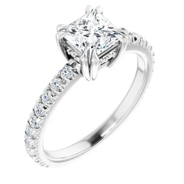 Double Claw-Prong Accented Engagement Ring The Jewelry Source El Segundo, CA