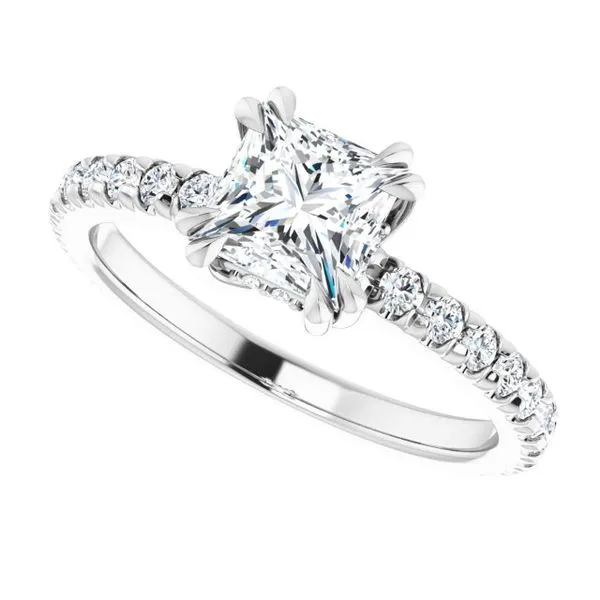 Double Claw-Prong Accented Engagement Ring Image 5 Austin's Fine Diamonds & Jewelry Lyndhurst, NJ