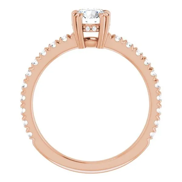 Double Claw-Prong Accented Engagement Ring Image 2 Hudson Valley Goldsmith New Paltz, NY