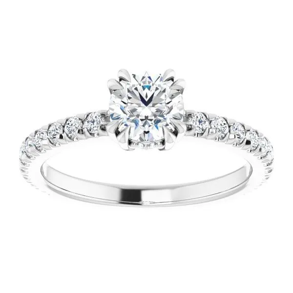 Double Claw-Prong Accented Engagement Ring Image 3 Northwood Jewelers Northwood, OH