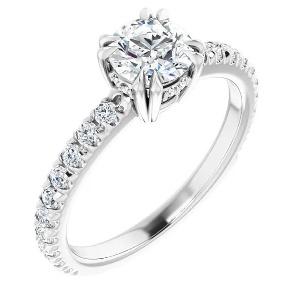 Double Claw-Prong Accented Engagement Ring J. Thomas Jewelers Rochester Hills, MI