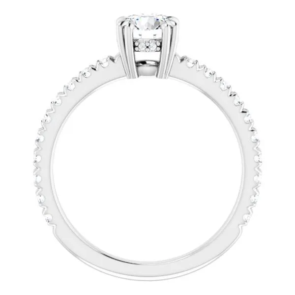 Double Claw-Prong Accented Engagement Ring Image 2 J. West Jewelers Round Rock, TX