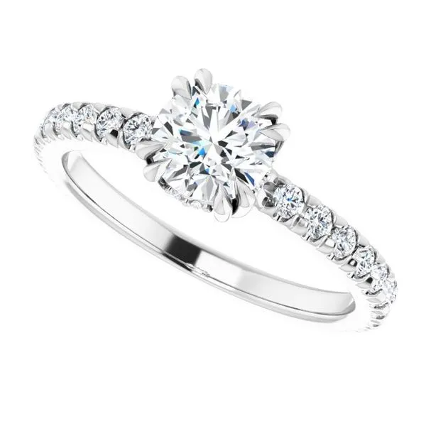 Double Claw-Prong Accented Engagement Ring Image 5 Futer Bros Jewelers York, PA