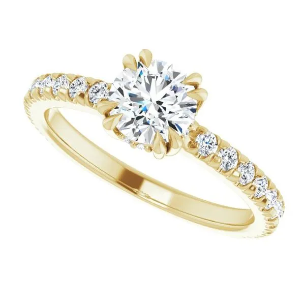 Double Claw-Prong Accented Engagement Ring Image 5 Paul James Jewelers Angels Camp, CA