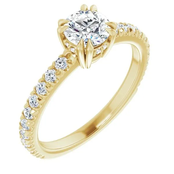 Double Claw-Prong Accented Engagement Ring Raleigh Diamond Fine Jewelry Raleigh, NC