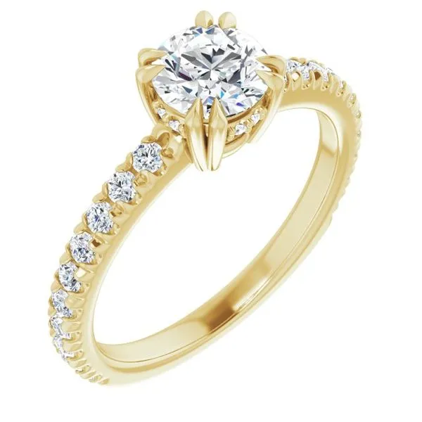 Double Claw-Prong Accented Engagement Ring The Jewelry Source El Segundo, CA