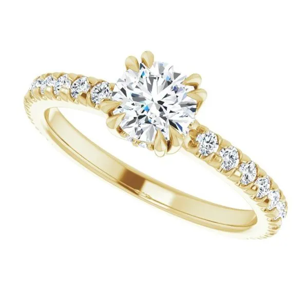 Double Claw-Prong Accented Engagement Ring Image 5 Clater Jewelers Louisville, KY
