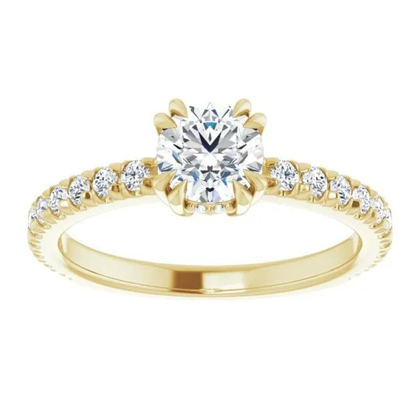 Double Claw-Prong Accented Engagement Ring Image 3 JF Jones Jewelers Rochester, NY