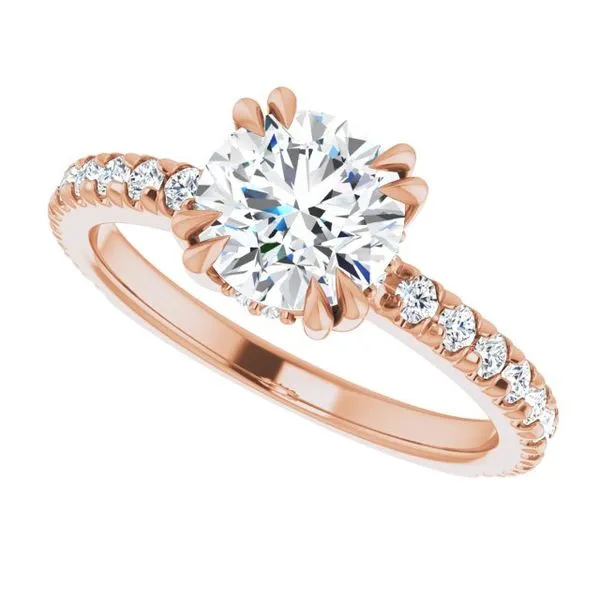 Double Claw-Prong Accented Engagement Ring Image 5 J. Thomas Jewelers Rochester Hills, MI
