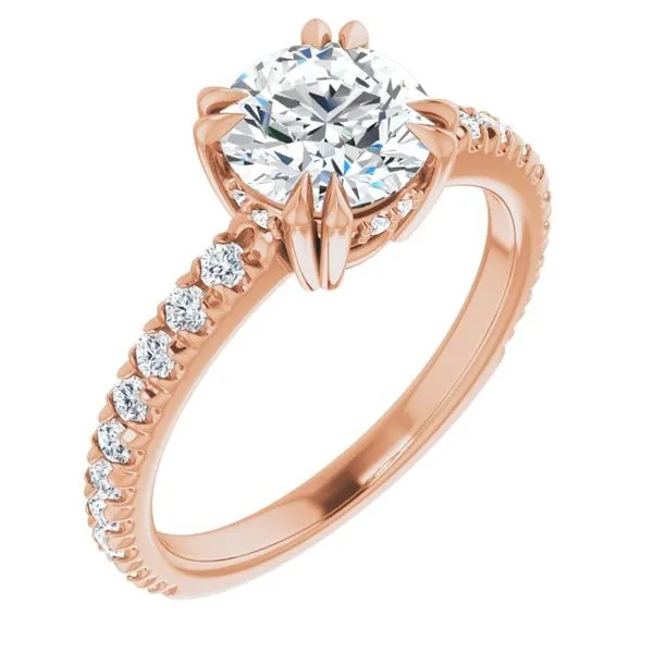 Double Claw-Prong Accented Engagement Ring JF Jones Jewelers Rochester, NY