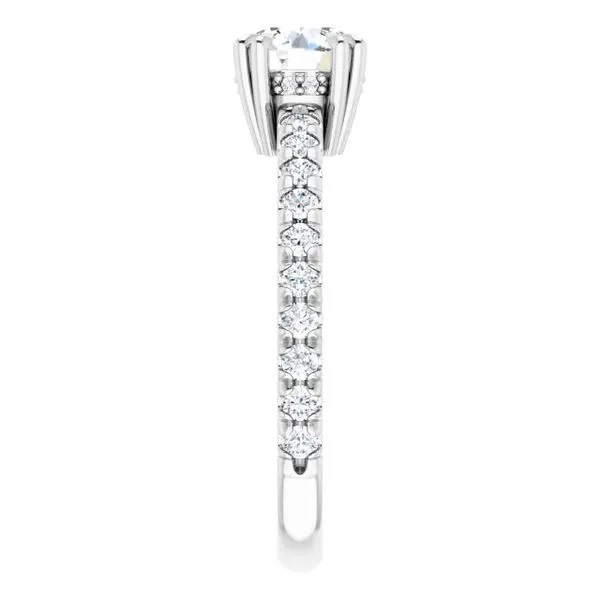 Double Claw-Prong Accented Engagement Ring Image 4 Ocean View Jewelers Millville, DE