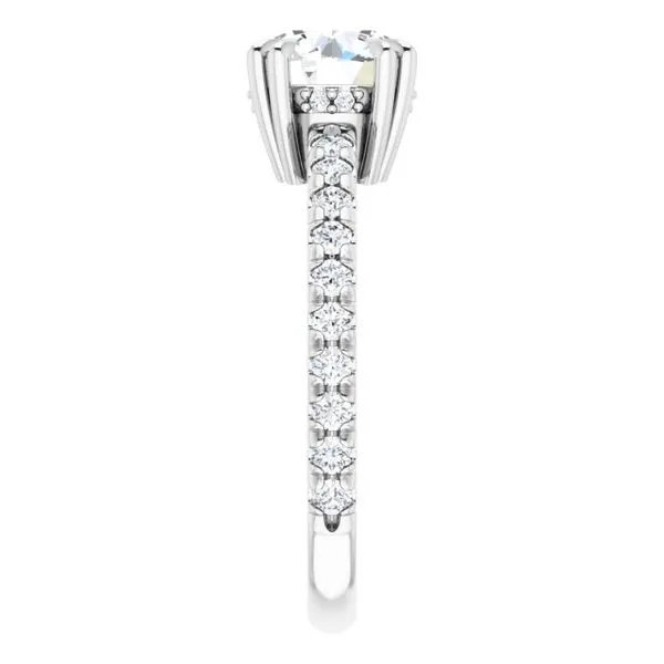 Double Claw-Prong Accented Engagement Ring Image 4 Northwood Jewelers Northwood, OH
