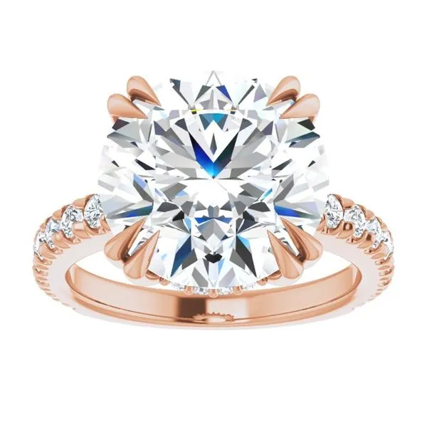 Double Claw-Prong Accented Engagement Ring Image 3 JF Jones Jewelers Rochester, NY