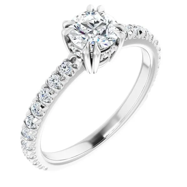 Double Claw-Prong Accented Engagement Ring Mark Jewellers La Crosse, WI