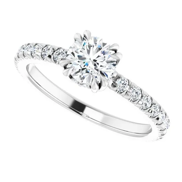 Double Claw-Prong Accented Engagement Ring Image 5 J. Thomas Jewelers Rochester Hills, MI