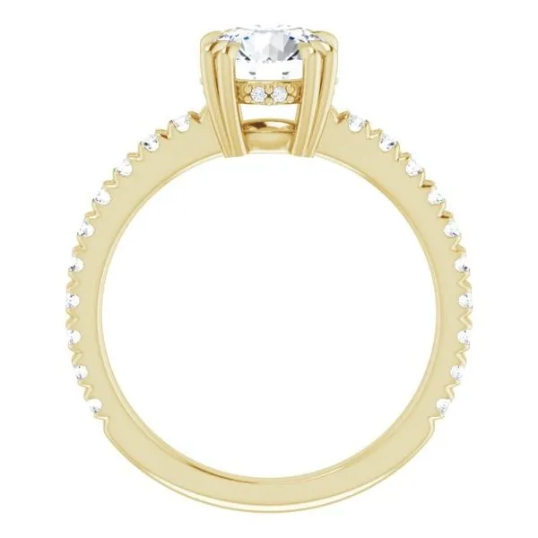 Double Claw-Prong Accented Engagement Ring Image 2 Hudson Valley Goldsmith New Paltz, NY