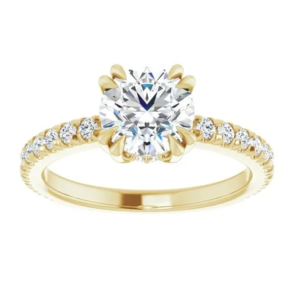 Double Claw-Prong Accented Engagement Ring Image 3 Northwood Jewelers Northwood, OH