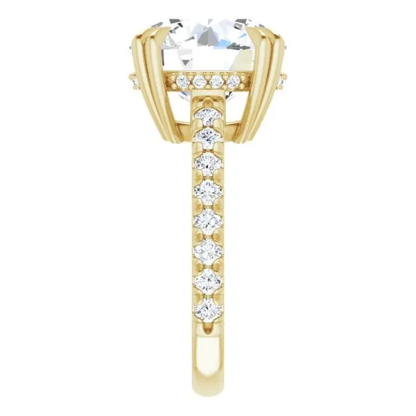 Double Claw-Prong Accented Engagement Ring Image 4 The Jewelry Source El Segundo, CA