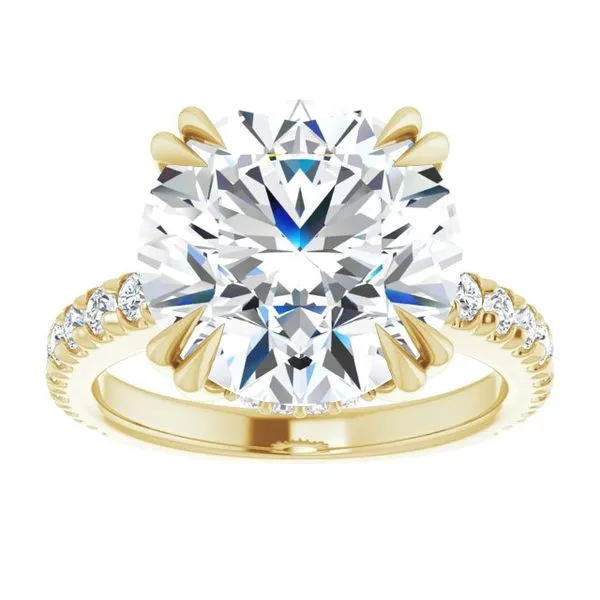 Double Claw-Prong Accented Engagement Ring Image 3 Shipley's Fine Jewelry Hampstead, MD