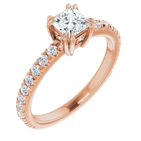 Double Claw-Prong Accented Engagement Ring Don's Jewelry & Design Washington, IA