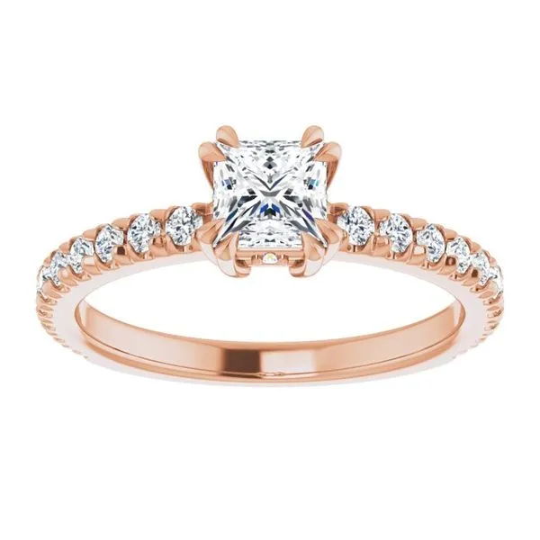 Double Claw-Prong Accented Engagement Ring Image 3 House of Silva Wooster, OH