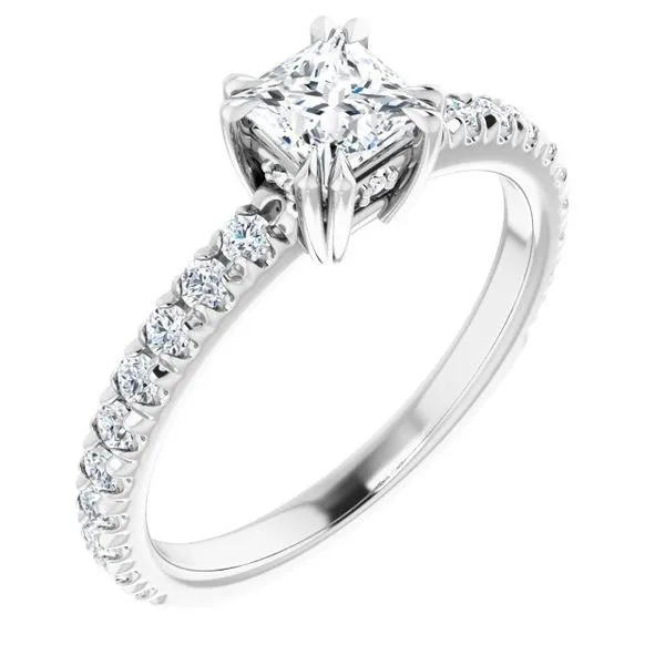 Double Claw-Prong Accented Engagement Ring Vulcan's Forge LLC KANSAS CITY, MO
