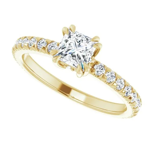 Double Claw-Prong Accented Engagement Ring Image 5 Northwood Jewelers Northwood, OH