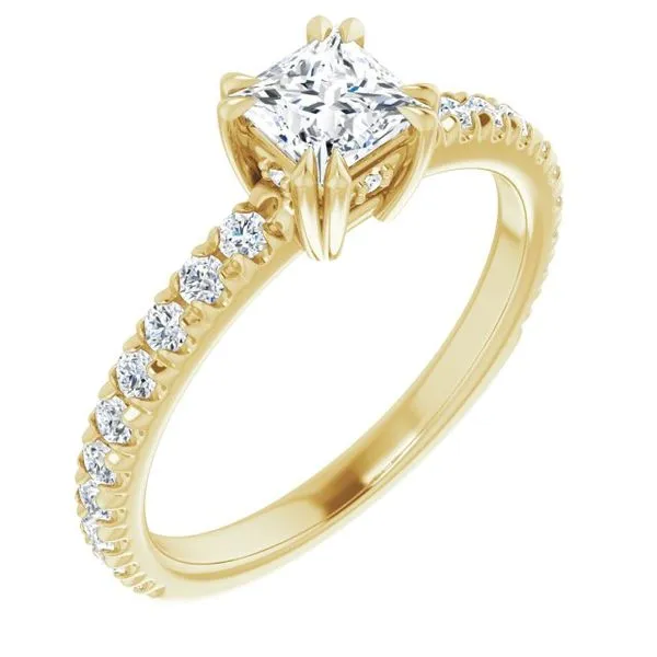 Double Claw-Prong Accented Engagement Ring Paul James Jewelers Angels Camp, CA