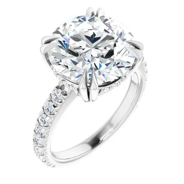 Double Claw-Prong Accented Engagement Ring J. Thomas Jewelers Rochester Hills, MI