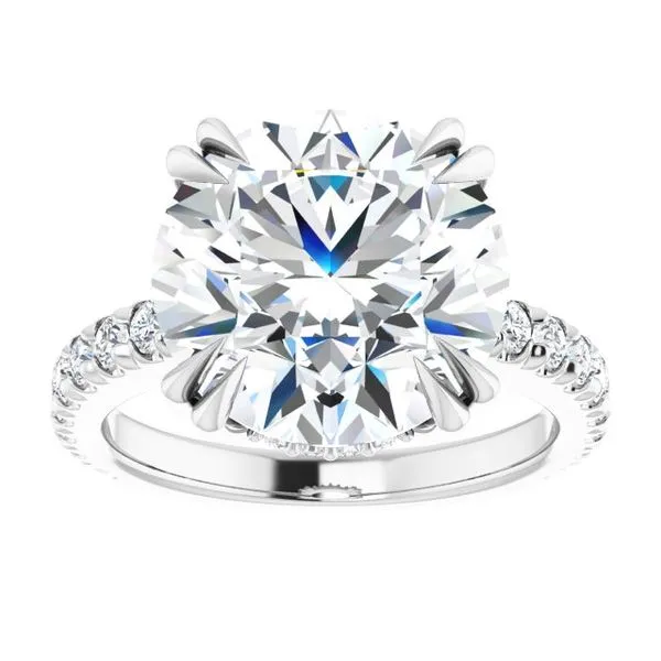 Double Claw-Prong Accented Engagement Ring Image 3 Don's Jewelry & Design Washington, IA