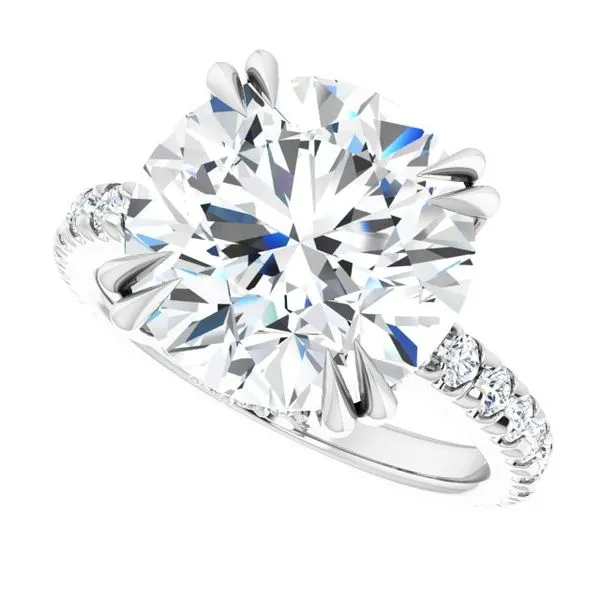 Double Claw-Prong Accented Engagement Ring Image 5 Hudson Valley Goldsmith New Paltz, NY
