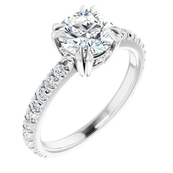 Double Claw-Prong Accented Engagement Ring Paul James Jewelers Angels Camp, CA