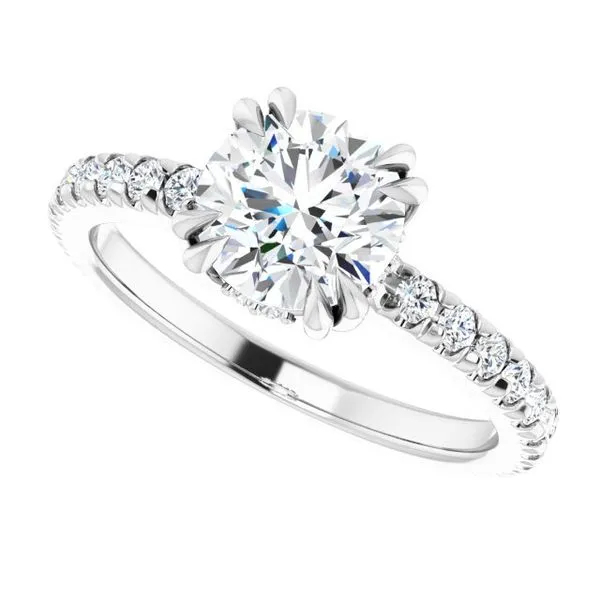 Double Claw-Prong Accented Engagement Ring Image 5 Shipley's Fine Jewelry Hampstead, MD