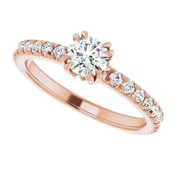 Double Claw-Prong Accented Engagement Ring Image 5 JF Jones Jewelers Rochester, NY