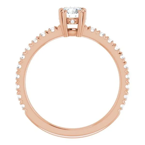 Double Claw-Prong Accented Engagement Ring Image 2 Arezzo Jewelers Elmwood Park, IL