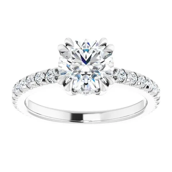 Double Claw-Prong Accented Engagement Ring Image 3 Don's Jewelry & Design Washington, IA