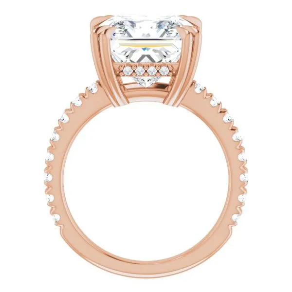 Double Claw-Prong Accented Engagement Ring Image 2 Hudson Valley Goldsmith New Paltz, NY