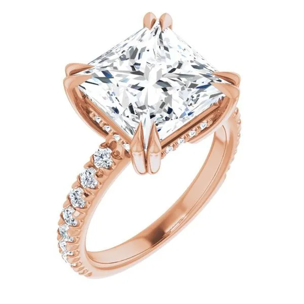 Double Claw-Prong Accented Engagement Ring JF Jones Jewelers Rochester, NY