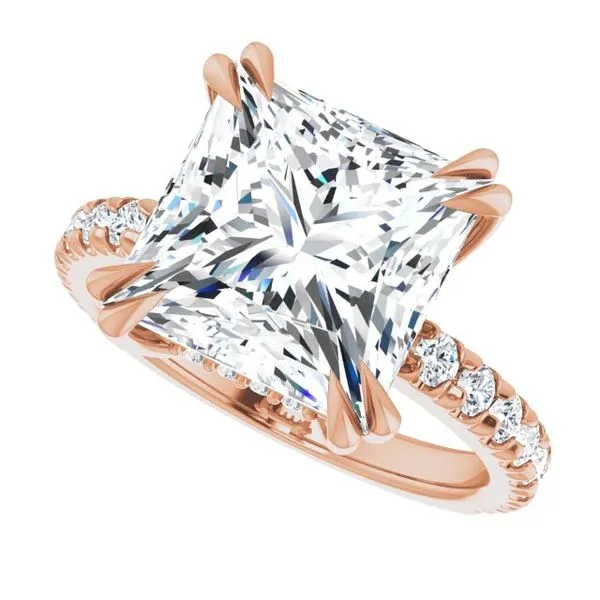 Double Claw-Prong Accented Engagement Ring Image 5 The Jewelry Source El Segundo, CA