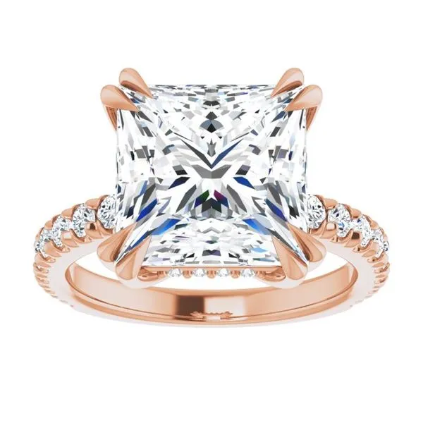 Double Claw-Prong Accented Engagement Ring Image 3 Raleigh Diamond Fine Jewelry Raleigh, NC