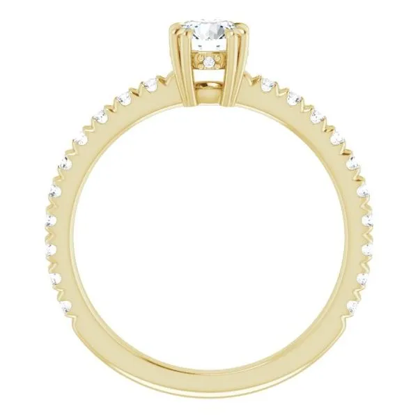 Double Claw-Prong Accented Engagement Ring Image 2 Don's Jewelry & Design Washington, IA