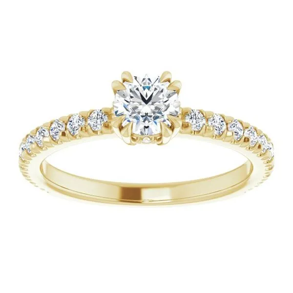 Double Claw-Prong Accented Engagement Ring Image 3 Don's Jewelry & Design Washington, IA