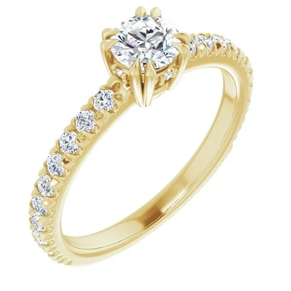 Double Claw-Prong Accented Engagement Ring Paul James Jewelers Angels Camp, CA