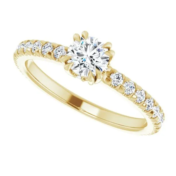 Double Claw-Prong Accented Engagement Ring Image 5 JF Jones Jewelers Rochester, NY