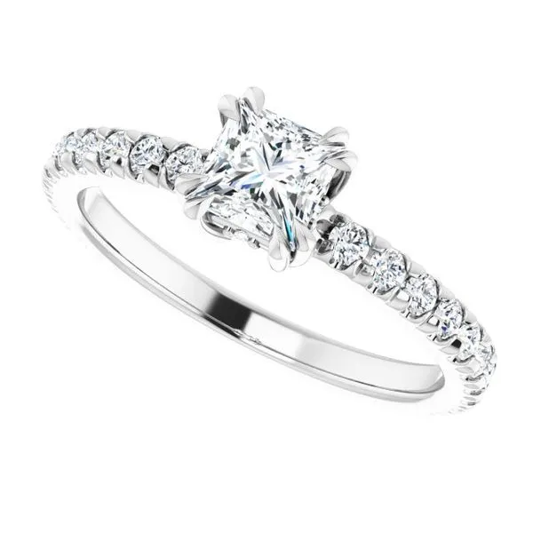 Double Claw-Prong Accented Engagement Ring Image 5 Natale Jewelers Sewell, NJ