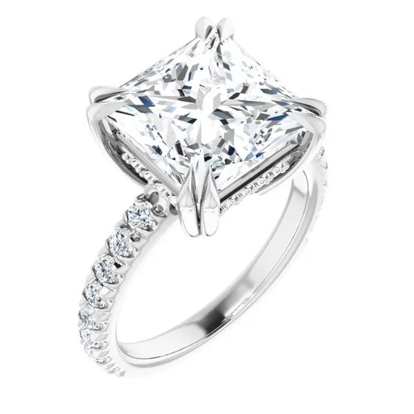 Double Claw-Prong Accented Engagement Ring JF Jones Jewelers Rochester, NY