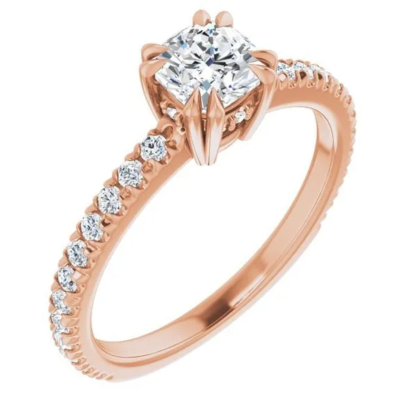Double Claw-Prong Accented Engagement Ring The Jewelry Source El Segundo, CA