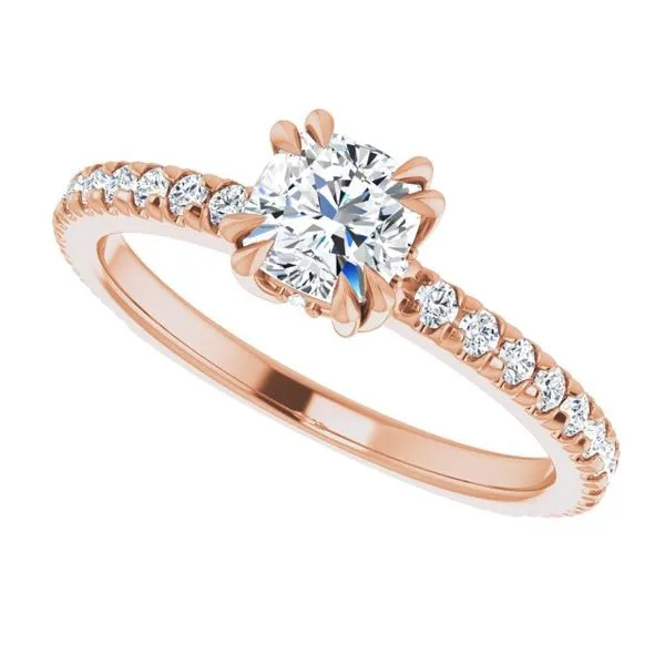 Double Claw-Prong Accented Engagement Ring Image 5 Northwood Jewelers Northwood, OH